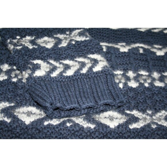 Nautica Mens XL Heavyweight Handknit Sweater Blue Gray Fisherman 3D-Knit - Picture 5 of 9